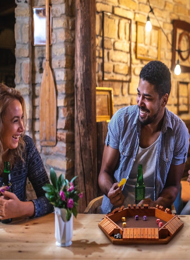 بوبيبا لعبة النرد "أغلق الصندوق" - لعبة لوحية خشبية بتصميم كلاسيكي من 1 إلى 6 لاعبين، لعبة استراتيجية ممتعة للعائلة والأصدقاء في المنزل والحفلات والمناسبات الاجتماعية، لعبة طاولة كلاسيكية للكبار والصغار - Image 5